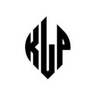 diseño de logotipo de letra de círculo klp con forma de círculo y elipse. klp letras elipses con estilo tipográfico. las tres iniciales forman un logo circular. vector de marca de letra de monograma abstracto del emblema del círculo klp.