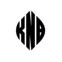 KNB circle letter logo design with circle and ellipse shape. KNB ellipse letters with typographic style. The three initials form a circle logo. KNB Circle Emblem Abstract Monogram Letter Mark Vector. vector