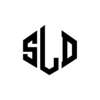 SLD letter logo design with polygon shape. SLD polygon and cube shape logo design. SLD hexagon vector logo template white and black colors. SLD monogram, business and real estate logo.