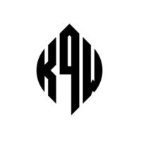 diseño de logotipo de letra de círculo kqw con forma de círculo y elipse. kqw letras elipses con estilo tipográfico. las tres iniciales forman un logo circular. vector de marca de letra de monograma abstracto del emblema del círculo kqw.