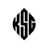 diseño de logotipo de letra circular ksg con forma de círculo y elipse. ksg letras elipses con estilo tipográfico. las tres iniciales forman un logo circular. vector de marca de letra de monograma abstracto del emblema del círculo ksg.