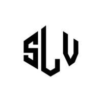 SLV letter logo design with polygon shape. SLV polygon and cube shape logo design. SLV hexagon vector logo template white and black colors. SLV monogram, business and real estate logo.