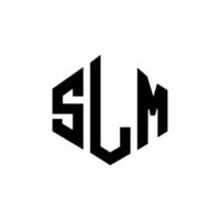 diseño de logotipo de letra slm con forma de polígono. diseño de logotipo en forma de cubo y polígono slm. plantilla de logotipo vectorial hexagonal slm colores blanco y negro. monograma slm, logotipo empresarial y inmobiliario. vector