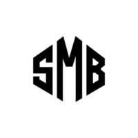 SMB letter logo design with polygon shape. SMB polygon and cube shape logo design. SMB hexagon vector logo template white and black colors. SMB monogram, business and real estate logo.