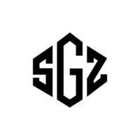 SGZ letter logo design with polygon shape. SGZ polygon and cube shape logo design. SGZ hexagon vector logo template white and black colors. SGZ monogram, business and real estate logo.