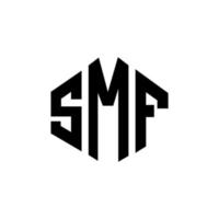 SMF letter logo design with polygon shape. SMF polygon and cube shape logo design. SMF hexagon vector logo template white and black colors. SMF monogram, business and real estate logo.