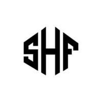 SHF letter logo design with polygon shape. SHF polygon and cube shape logo design. SHF hexagon vector logo template white and black colors. SHF monogram, business and real estate logo.