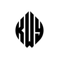 diseño de logotipo de letra de círculo kwy con forma de círculo y elipse. kwy elipse letras con estilo tipográfico. las tres iniciales forman un logo circular. vector de marca de letra de monograma abstracto del emblema del círculo kwy.