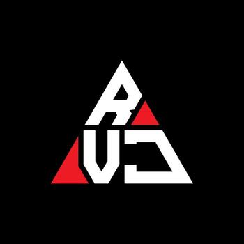 RVJ triangle letter logo design with triangle shape. RVJ triangle logo design monogram. RVJ triangle vector logo template with red color. RVJ triangular logo Simple, Elegant, and Luxurious Logo.