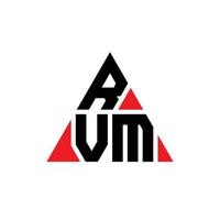 diseño de logotipo de letra triangular rvm con forma de triángulo. monograma de diseño de logotipo de triángulo rvm. plantilla de logotipo de vector de triángulo rvm con color rojo. logo triangular rvm logo simple, elegante y lujoso.