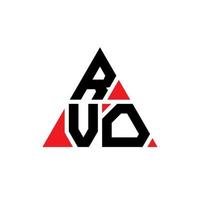 RVO triangle letter logo design with triangle shape. RVO triangle logo design monogram. RVO triangle vector logo template with red color. RVO triangular logo Simple, Elegant, and Luxurious Logo.