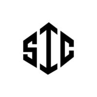 diseño de logotipo de letra sic con forma de polígono. diseño de logotipo en forma de cubo y polígono sic. sic hexágono vector logo plantilla colores blanco y negro. monograma sic, logotipo comercial e inmobiliario.