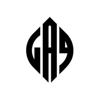 LAQ circle letter logo design with circle and ellipse shape. LAQ ellipse letters with typographic style. The three initials form a circle logo. LAQ Circle Emblem Abstract Monogram Letter Mark Vector. vector
