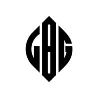 LBG circle letter logo design with circle and ellipse shape. LBG ellipse letters with typographic style. The three initials form a circle logo. LBG Circle Emblem Abstract Monogram Letter Mark Vector. vector