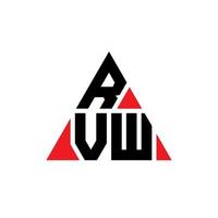diseño de logotipo de letra triangular rvw con forma de triángulo. monograma de diseño de logotipo de triángulo rvw. plantilla de logotipo de vector de triángulo rvw con color rojo. logotipo triangular rvw logotipo simple, elegante y lujoso.