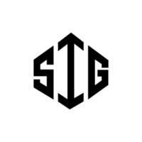 diseño de logotipo de letra sig con forma de polígono. sig polígono y diseño de logotipo en forma de cubo. sig hexágono vector logo plantilla colores blanco y negro. monograma sig, logotipo empresarial y inmobiliario.