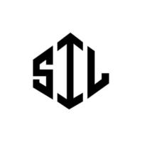 diseño de logotipo de letra sil con forma de polígono. diseño de logotipo en forma de polígono y cubo de sil. plantilla de logotipo vectorial hexágono sil colores blanco y negro. monograma sil, logotipo empresarial y inmobiliario. vector