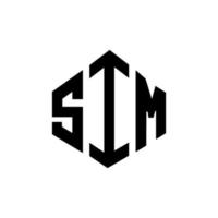 SIM letter logo design with polygon shape. SIM polygon and cube shape logo design. SIM hexagon vector logo template white and black colors. SIM monogram, business and real estate logo.