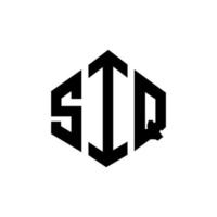 SIQ letter logo design with polygon shape. SIQ polygon and cube shape logo design. SIQ hexagon vector logo template white and black colors. SIQ monogram, business and real estate logo.