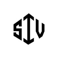 diseño de logotipo de letra siv con forma de polígono. diseño de logotipo en forma de cubo y polígono siv. siv hexágono vector logo plantilla colores blanco y negro. monograma siv, logotipo comercial e inmobiliario.