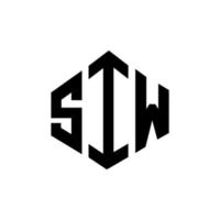 SIW letter logo design with polygon shape. SIW polygon and cube shape logo design. SIW hexagon vector logo template white and black colors. SIW monogram, business and real estate logo.