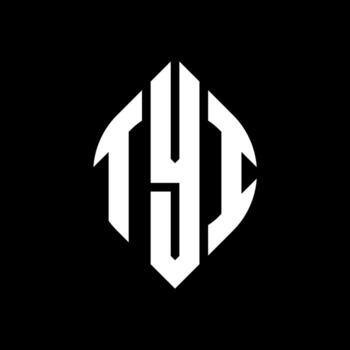 TYI circle letter logo design with circle and ellipse shape. TYI ellipse letters with typographic style. The three initials form a circle logo. TYI Circle Emblem Abstract Monogram Letter Mark Vector. vector