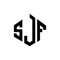SJF letter logo design with polygon shape. SJF polygon and cube shape logo design. SJF hexagon vector logo template white and black colors. SJF monogram, business and real estate logo.
