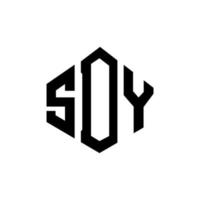 diseño de logotipo de letra sdy con forma de polígono. diseño de logotipo en forma de cubo y polígono sdy. sdy hexagon vector logo plantilla colores blanco y negro. monograma sdy, logotipo comercial y inmobiliario.