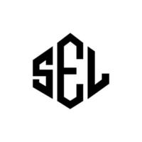 diseño de logotipo de letra sel con forma de polígono. sel diseño de logotipo en forma de polígono y cubo. sel hexágono vector logo plantilla colores blanco y negro. sel monograma, logotipo empresarial e inmobiliario.