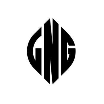 LNG circle letter logo design with circle and ellipse shape. LNG ellipse letters with typographic style. The three initials form a circle logo. LNG Circle Emblem Abstract Monogram Letter Mark Vector. vector