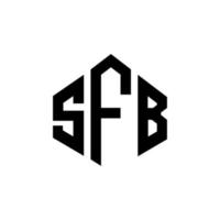 SFB letter logo design with polygon shape. SFB polygon and cube shape logo design. SFB hexagon vector logo template white and black colors. SFB monogram, business and real estate logo.