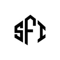 SFI letter logo design with polygon shape. SFI polygon and cube shape logo design. SFI hexagon vector logo template white and black colors. SFI monogram, business and real estate logo.