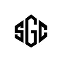 SGC letter logo design with polygon shape. SGC polygon and cube shape logo design. SGC hexagon vector logo template white and black colors. SGC monogram, business and real estate logo.