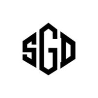 diseño de logotipo de letra sgd con forma de polígono. diseño de logotipo en forma de cubo y polígono sgd. plantilla de logotipo vectorial hexagonal sgd colores blanco y negro. monograma sgd, logotipo comercial e inmobiliario. vector