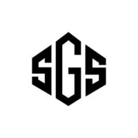 SGS letter logo design with polygon shape. SGS polygon and cube shape logo design. SGS hexagon vector logo template white and black colors. SGS monogram, business and real estate logo.