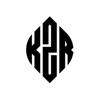 KZR circle letter logo design with circle and ellipse shape. KZR ellipse letters with typographic style. The three initials form a circle logo. KZR Circle Emblem Abstract Monogram Letter Mark Vector. vector