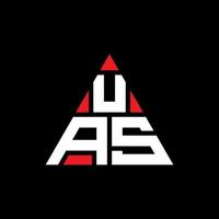 diseño de logotipo de letra triangular uas con forma de triángulo. monograma de diseño de logotipo de triángulo uas. plantilla de logotipo de vector de triángulo uas con color rojo. logo triangular uas logo simple, elegante y lujoso.