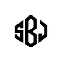 SBJ letter logo design with polygon shape. SBJ polygon and cube shape logo design. SBJ hexagon vector logo template white and black colors. SBJ monogram, business and real estate logo.