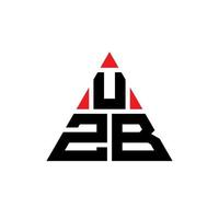 UZB triangle letter logo design with triangle shape. UZB triangle logo design monogram. UZB triangle vector logo template with red color. UZB triangular logo Simple, Elegant, and Luxurious Logo.