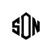 diseño de logotipo de letra sdn con forma de polígono. diseño de logotipo en forma de cubo y polígono sdn. plantilla de logotipo vectorial hexagonal sdn colores blanco y negro. monograma sdn, logotipo empresarial y inmobiliario. vector