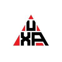 diseño de logotipo de letra triangular uxa con forma de triángulo. monograma de diseño del logotipo del triángulo uxa. plantilla de logotipo de vector de triángulo uxa con color rojo. logo triangular uxa logo simple, elegante y lujoso.