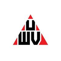 UWV triangle letter logo design with triangle shape. UWV triangle logo design monogram. UWV triangle vector logo template with red color. UWV triangular logo Simple, Elegant, and Luxurious Logo.