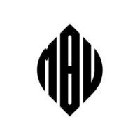 diseño de logotipo de letra de círculo mbu con forma de círculo y elipse. mbu elipse letras con estilo tipográfico. las tres iniciales forman un logo circular. vector de marca de letra de monograma abstracto del emblema del círculo mbu.