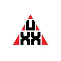 Diseño de logotipo de letra triangular uxx con forma de triángulo. monograma de diseño de logotipo de triángulo uxx. plantilla de logotipo de vector de triángulo uxx con color rojo. logotipo triangular uxx logotipo simple, elegante y lujoso.