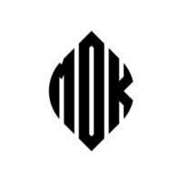 diseño de logotipo de letra de círculo mdk con forma de círculo y elipse. Letras de elipse mdk con estilo tipográfico. las tres iniciales forman un logo circular. vector de marca de letra de monograma abstracto del emblema del círculo mdk.