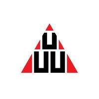 UUU triangle letter logo design with triangle shape. UUU triangle logo design monogram. UUU triangle vector logo template with red color. UUU triangular logo Simple, Elegant, and Luxurious Logo.
