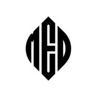 MEO circle letter logo design with circle and ellipse shape. MEO ellipse letters with typographic style. The three initials form a circle logo. MEO Circle Emblem Abstract Monogram Letter Mark Vector. vector