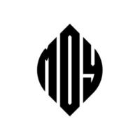 diseño de logotipo de letra de círculo mdy con forma de círculo y elipse. mdy letras elipses con estilo tipográfico. las tres iniciales forman un logo circular. vector de marca de letra de monograma abstracto del emblema del círculo mdy.