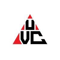 diseño de logotipo de letra triangular uvc con forma de triángulo. monograma de diseño de logotipo de triángulo uvc. plantilla de logotipo de vector de triángulo uvc con color rojo. logotipo triangular uvc logotipo simple, elegante y lujoso.