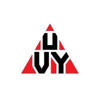 UVY triangle letter logo design with triangle shape. UVY triangle logo design monogram. UVY triangle vector logo template with red color. UVY triangular logo Simple, Elegant, and Luxurious Logo.